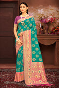 Seafoam Blue Banarasi Saree