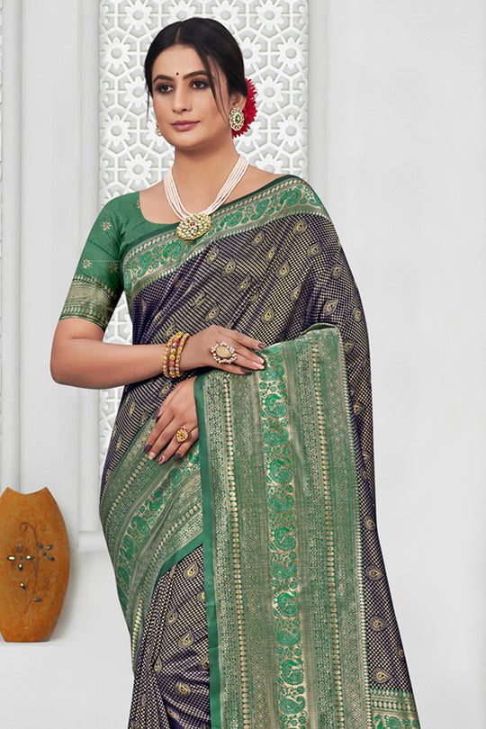Seaweed Green Silk Saree