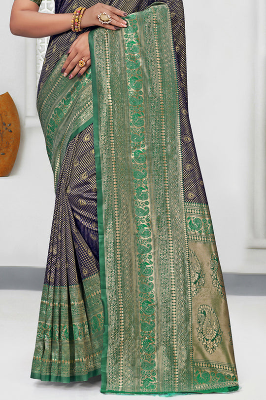 Seaweed Green Silk Saree