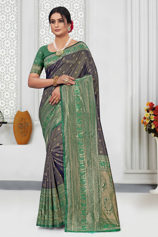 Seaweed Green Silk Saree
