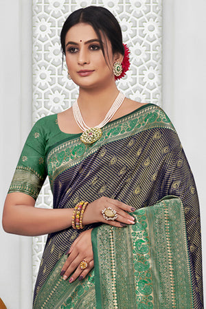 Seaweed Green Silk Saree