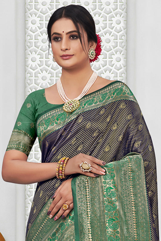 Seaweed Green Silk Saree