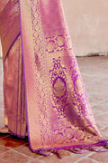 Kanjivaram Fusion Saree Orchid Purple Zari Woven Kanjivaram Fusion Saree With Swaroski saree online