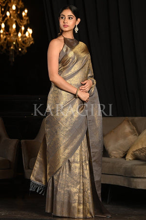 Abalone Grey Kanjivaram Saree