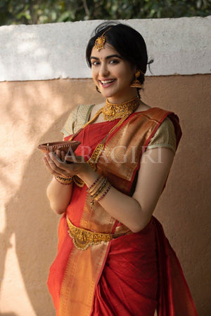 Kanjivaram Saree ADAH SHARMA in Rose Red Kanjivaram Saree saree online
