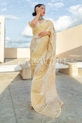 ANJALI BISHT in Daisy White Kanjivaram Saree