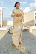 ANJALI BISHT in Daisy White Kanjivaram Saree