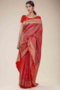 Apple Red Kanjivaram Saree
