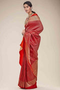 Apple Red Kanjivaram Saree