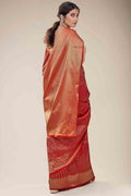 Apple Red Kanjivaram Saree