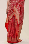 Apple Red Kanjivaram Saree