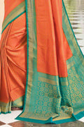 orange kanjivaram saree 