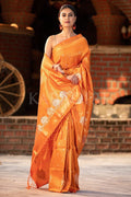 Kanjivaram Saree Apricot Orange Kanjivaram Saree saree online
