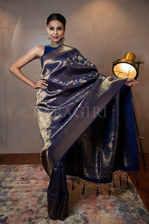 Azure Blue Kanjivaram Saree