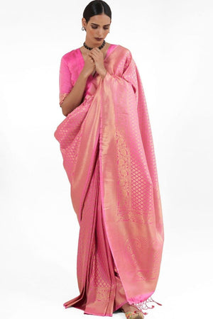 Blossom Pink Kanjivaram Saree