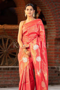Kanjivaram Saree Blush Red Kanjivaram Saree saree online