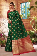 Kanjivaram Saree Bridal Green Handcrafted Contemporary Kanjivaram Saree saree online