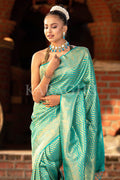 Kanjivaram Saree Bright Cyan Blue Kanjivaram Saree saree online