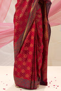 Kanjivaram Saree Burgandy Red Woven Kanjivaram Saree saree online