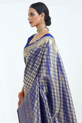 blue kanjivaram saree