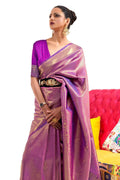 purple kanjivaram saree
