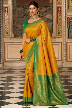 Canary Gold Kanjivaram Saree