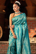 Kanjivaram Saree Carolina Blue Kanjivaram Saree saree online