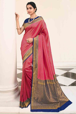 Cerise Pink Kanjivaram Saree