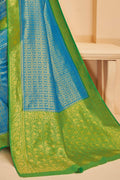 Cerulean Blue Kanjivaram Saree