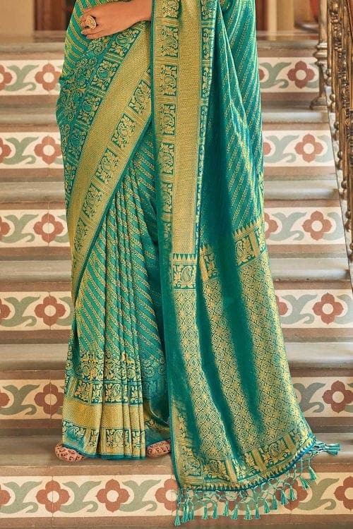 Kanjivaram Saree Cerulean Blue Kanjivaram Saree saree online