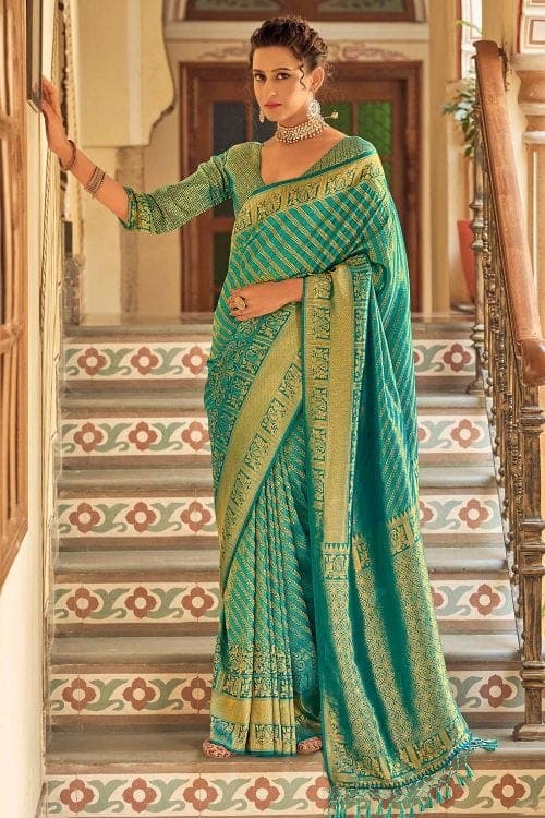 Kanjivaram Saree Cerulean Blue Kanjivaram Saree saree online