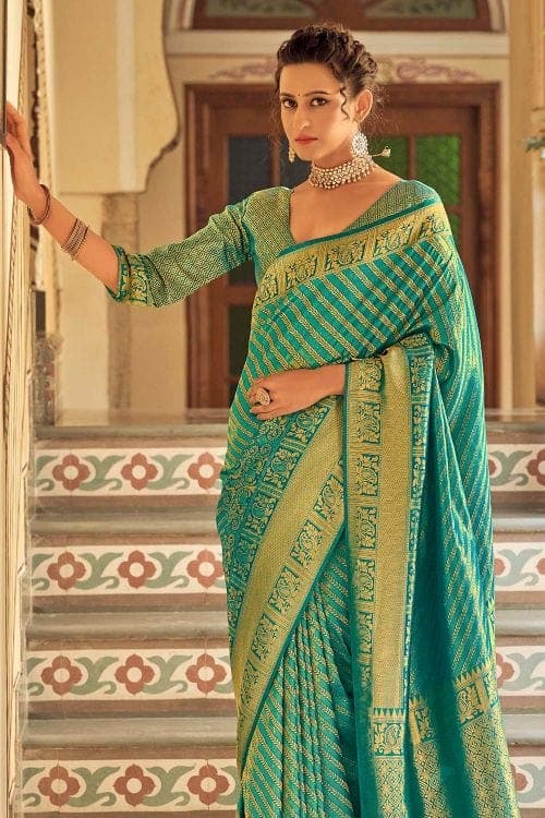 Kanjivaram Saree Cerulean Blue Kanjivaram Saree saree online