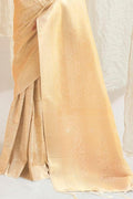 Champagne Cream Shimmery Kanjivaram Saree