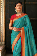blue kanjivaram saree