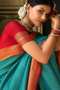 blue kanjivaram saree