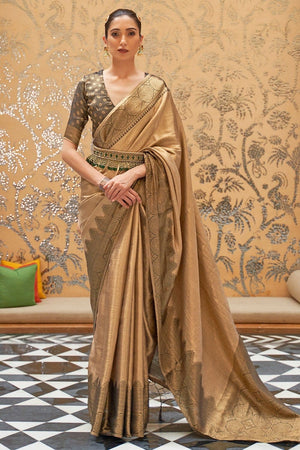 Chestnut Brown Banarasi Saree