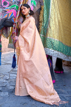 Cream Kanjivaram Saree