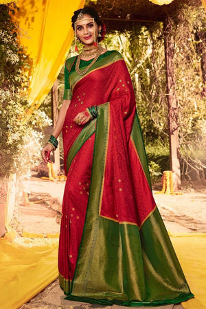 Crimson Red Kanjivaram Saree