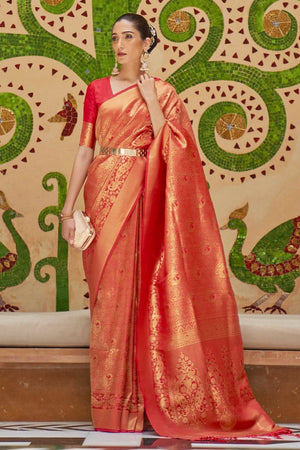 Crimson Red Kanjivaram Saree