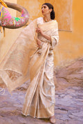 white kanjivaram saree