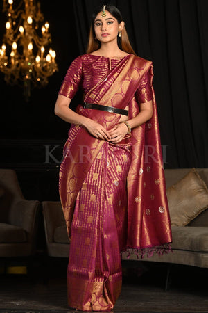 Dark Orchid Purple Kanjivaram Saree