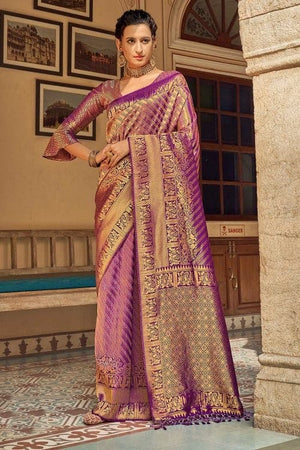 Dark Purple Kanjivaram Saree