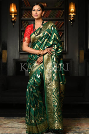 Deep Green Kanjivaram Saree