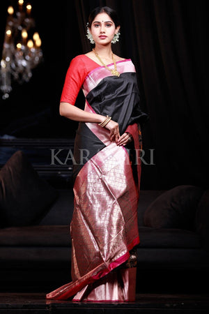 Palam Silks | Best Lightweight Silk Sarees Black silk mix saree