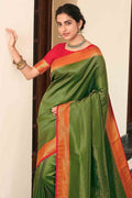 green kanjivaram saree 