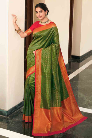 Emerald Green Kanjivaram Saree
