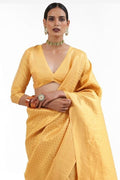 yellow kanjivaram saree