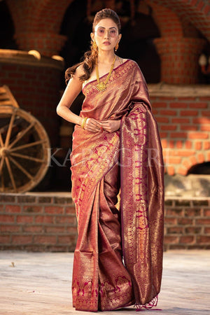 Fandango Purple Kanjivaram Saree