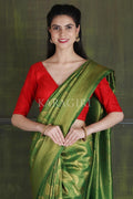 Kanjivaram Saree Fern Green Kanjivaram Saree saree online
