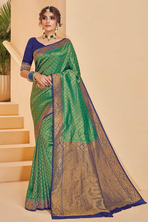 Fern Green Kanjivaram Saree